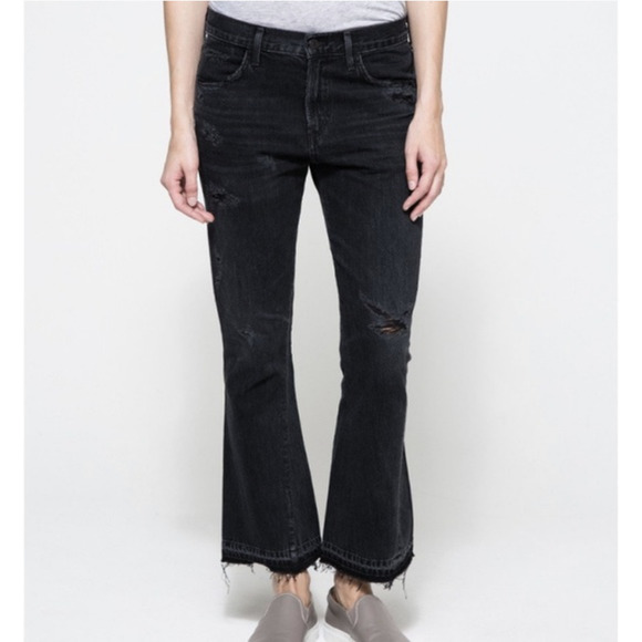 CITIZENS OF HUMANITY COH Sasha Twist Flare Crop Jeans Low Slung Flare - Picture 2 of 16